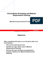 Oracle Master Scheduling and Material Requirements Planning: Manufacturing Functional Foundation