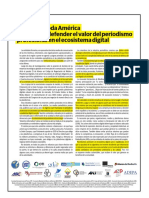 Medios de Toda América Llamamos a Defender El Valor Del Periodismo Profesional en El Ecosistema Digital