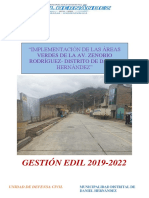 Implementación de áreas verdes en Av. Zenobio Rodríguez