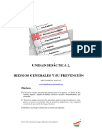 Unidad Didáctica 2. Riesgos Generales Y Su Prevención: Objetivos