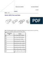 Metric (ISO) Fasteners Metric (ISO) Nuts and Bolts: Torque Specifications