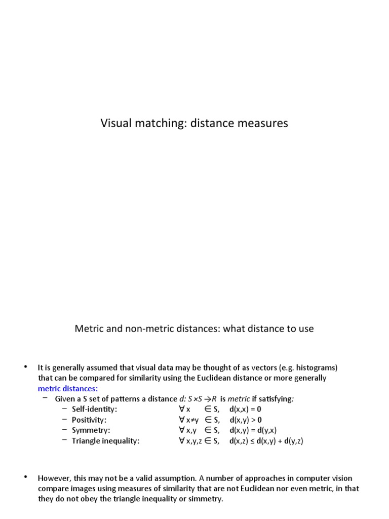 Lecture 7 - Distance Measures | Download Free PDF | Distance | Geometry