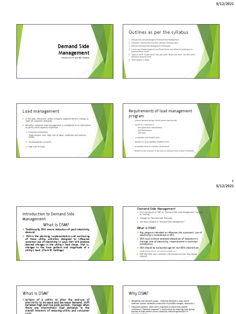 Demand Side Management Overview | PDF | Efficient Energy Use | Electric ...