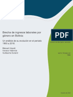 Brecha de Ingresos Laborales Por Genero en Bolivia Un Analisis de Su Evolucion en El Periodo 1993 A 2018