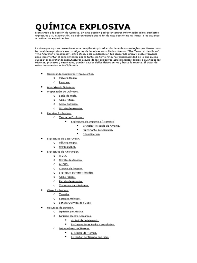 Química Explosiva | PDF | Nitrato | Pólvora