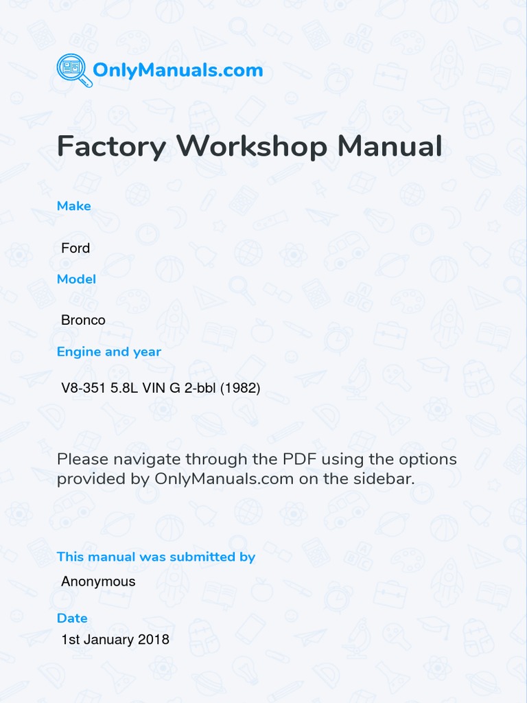 1986 FORD BRONCO OWNER S MANUAL PDF visual data 6