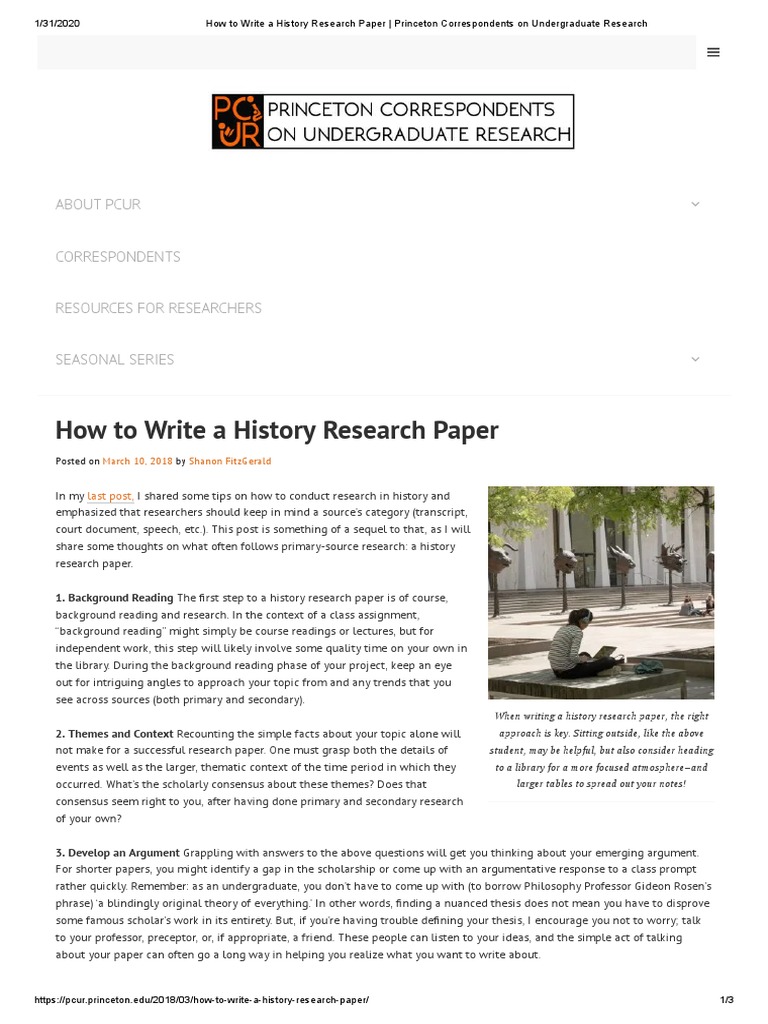writing a history research paper