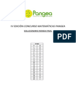 Iv Edición Concurso Matemáticas Pangea: Solucionario Ronda Final