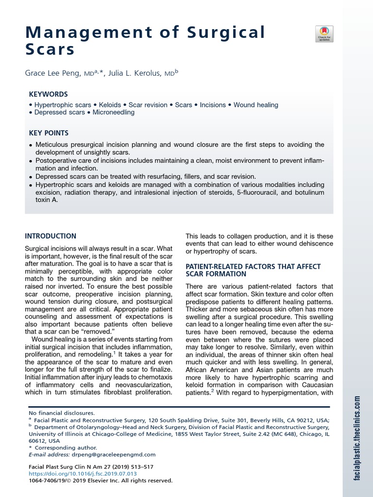 Surgical Scar Management Techniques | PDF | Scar | Healing