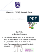 Chemistry (5070) : Periodic Table: Lecture 26: Moles and Stoichiometry