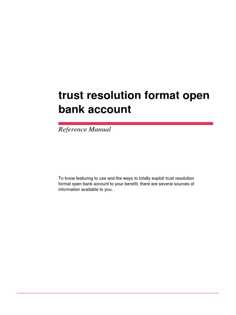 Trust Resolution Format Open Bank Account | Download Free PDF | Banks ...