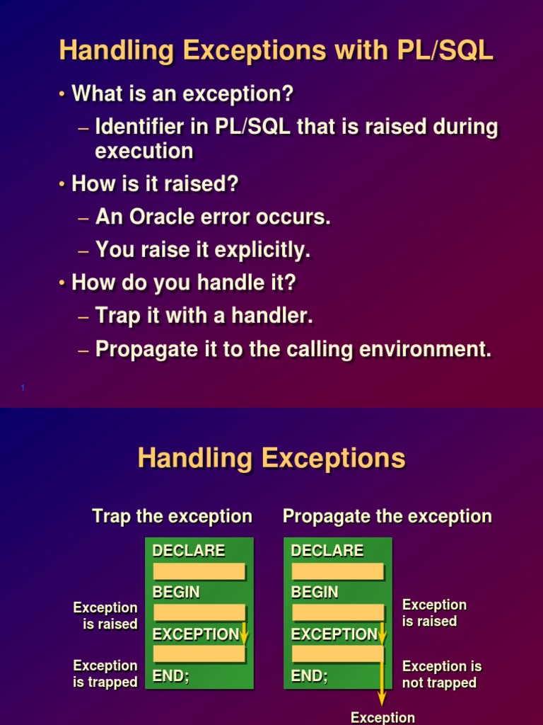 Handling Exceptions With PL/SQL | PDF | Pl/Sql | Systems Engineering
