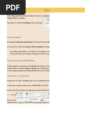 1 Plantillas Filtros Avanzados | PDF | Hoja de cálculo