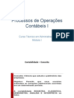 Processos de Operações Contábeis I - Apesentação de Resumo