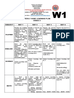 Weekly Home Learning Plan Grade 9 Subject Day 1 Day 2 Day 3 Day 4