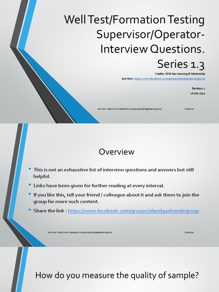 Well Test Operator Interview Guide | PDF | Pressure | Transparent Materials