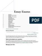 Essay Exams: Select and Analyze Your Question