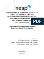 Condicionantes geológicos em canais de navegação