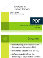 Focus Groups As Qualitative Research