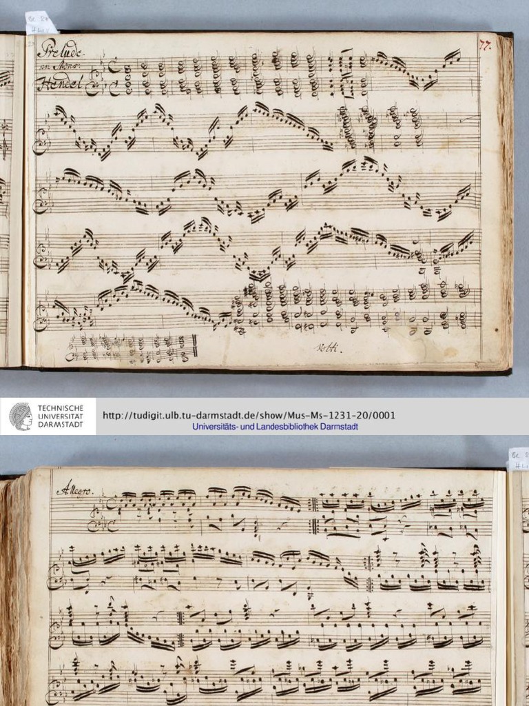 Suite in B Flat Major, HWV 434 - Complete Score (Manuscript, N.D.) | PDF