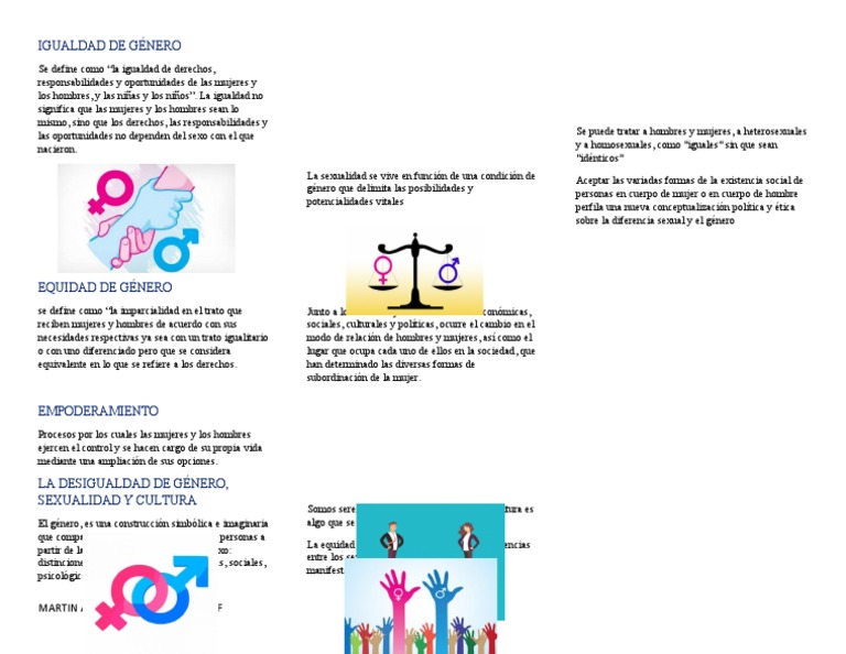 Tríptico sobre Igualdad de Género | PDF | Estudios de género | Igualdad ...