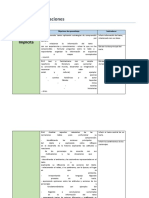 Tabla de Especificaciones Información Implícita