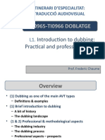 TI0965-TI0966 DOBLATGE: Introduction To Dubbing: Practical and Professional Issues