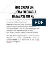 Crear Esquema en Oracle Database 11g