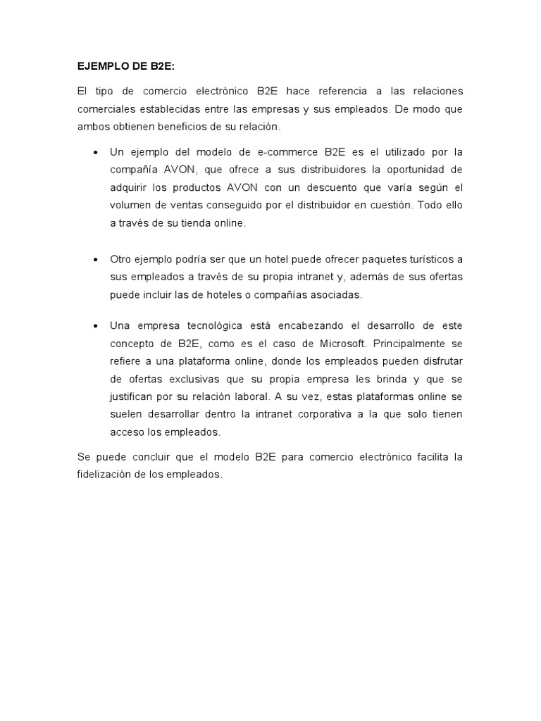 Ejemplo de B2E | PDF