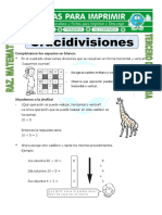 Ficha Crucidivisiones para Tercero de Primaria