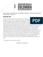 Artículo 28 de La Constitución Política de Colombia