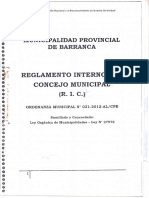 Reglamento Interno de Concejo - RIC 2012 - Municipalidad Provincial de Barranca