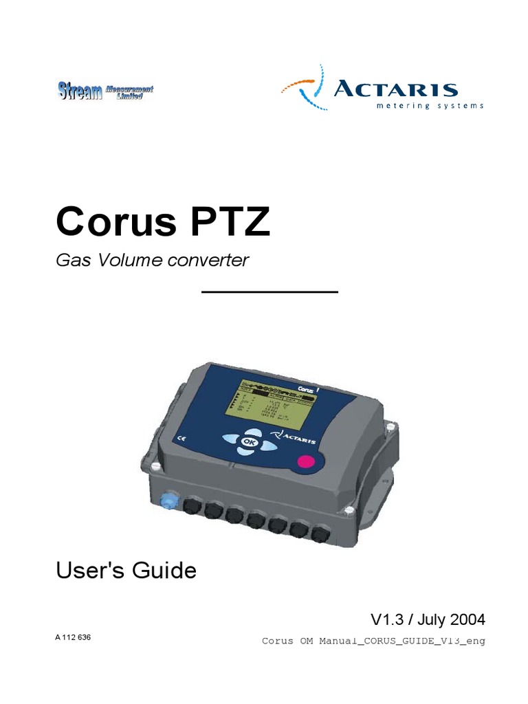 Corus PTZ Gas Volume Converter Guide | PDF | Input/Output | Gases