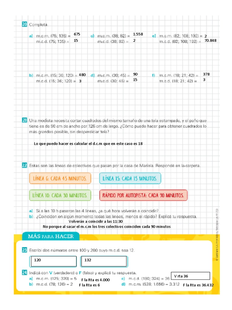 Cálculo de DCM y MCM en Problemas Matemáticos | PDF