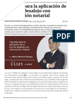 Apuntes Para La Aplicación de La Ley de Desalojo Con Intervención Notarial _ La Ley - El Ángulo Legal de La Noticia