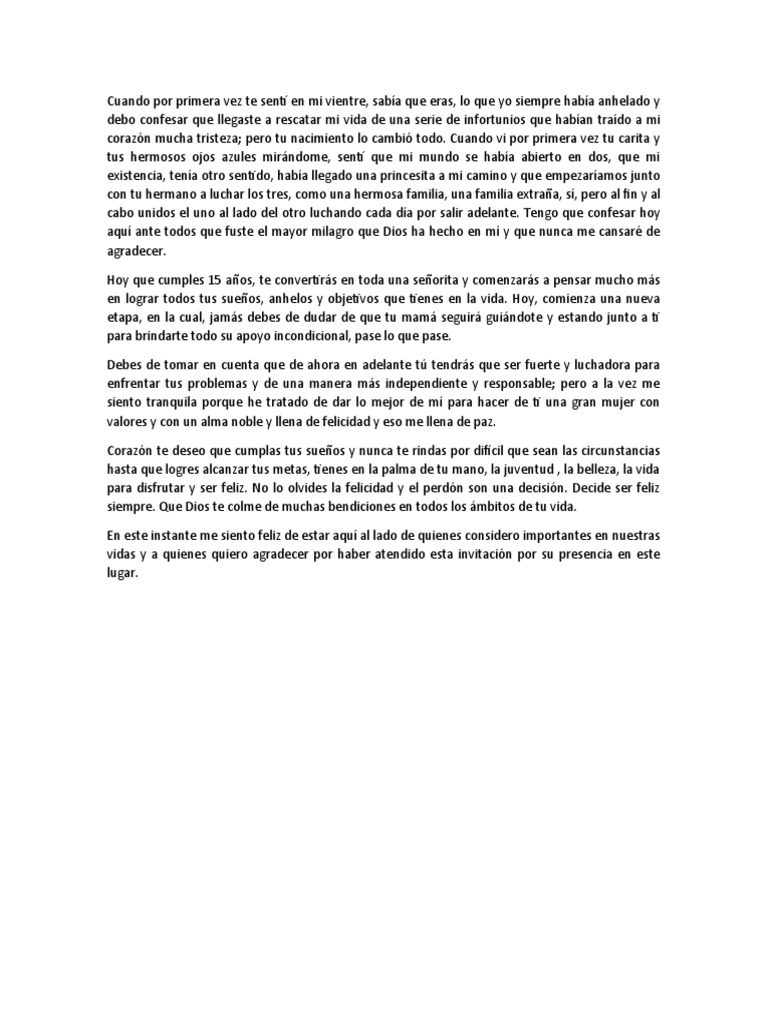Discurso de 15 Años PDF