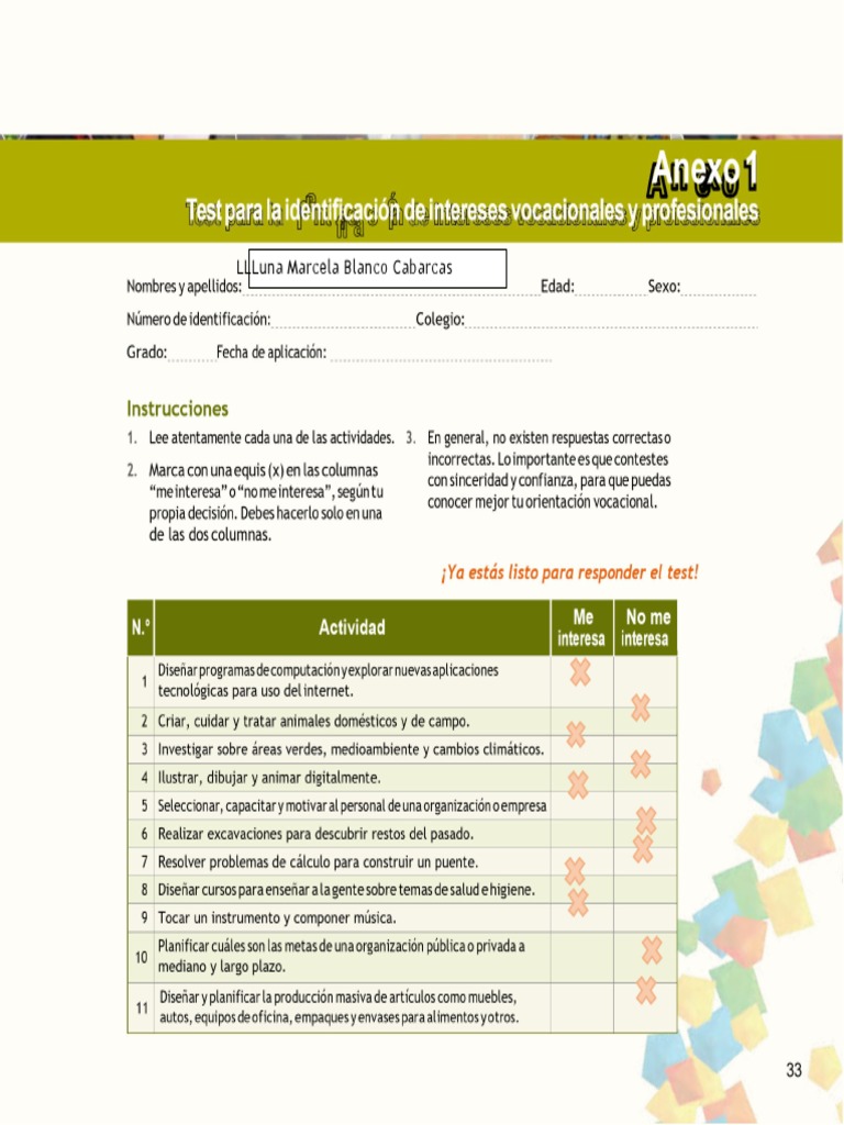 Test Vocacional | PDF