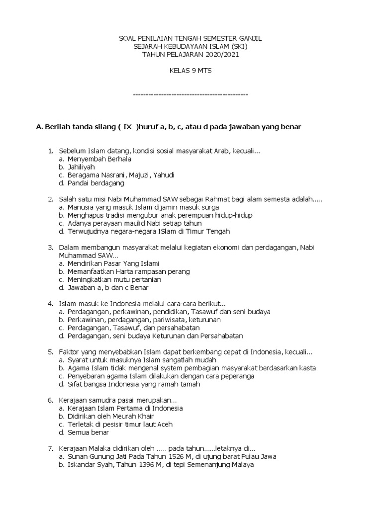 soal-pts-ski-kelas-9-semester-1-tahun-2020-kamimadrasah-pdf