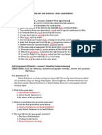 Answer Key For Module 1 Self