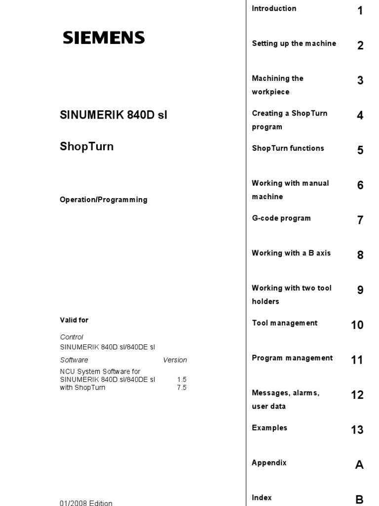 Sinumerik 840D SL | PDF | Computer Program | Programming