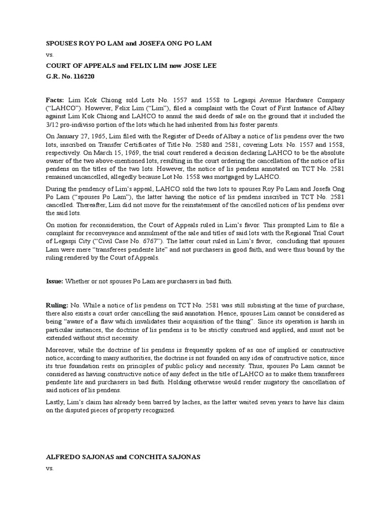 Land Titles and Deeds Case Digest 1 PDF Deed Civil Law Law)