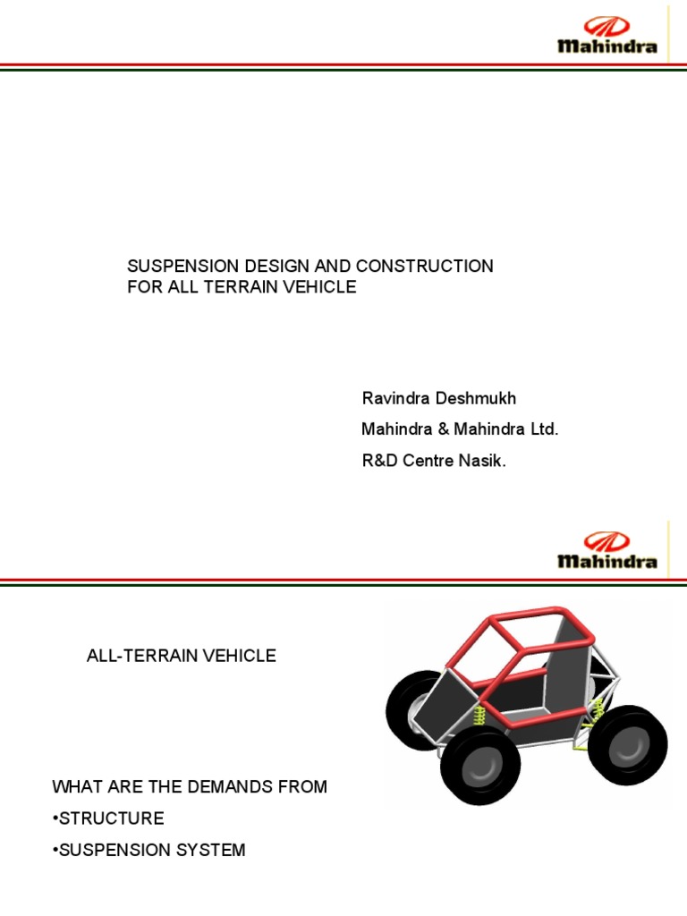 ATV Suspension Design and Construction Guide | PDF | Land Vehicles ...