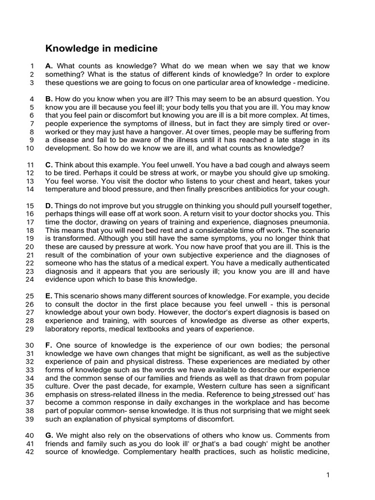 Understanding Medical Knowledge Sources | PDF | Physician | Alternative ...