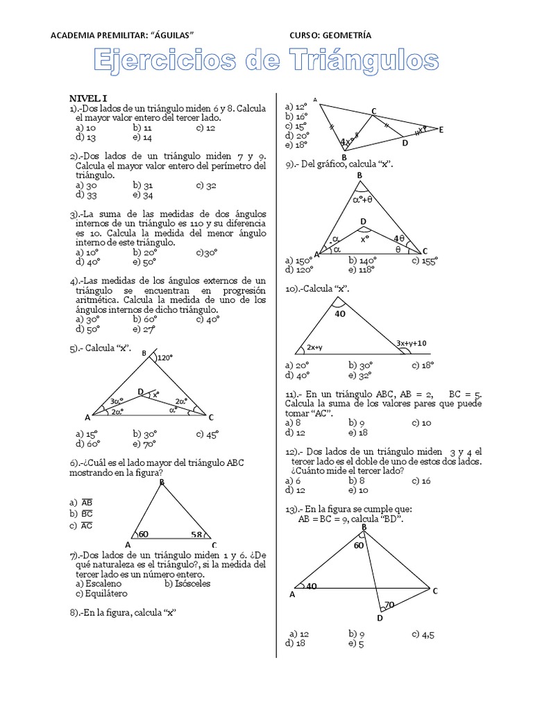 Ejercicios Resueltos de Triángulos | PDF | Triángulo | Formas geométricas