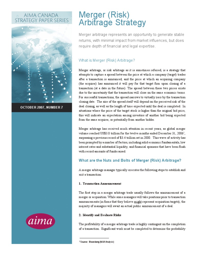 Merger (Risk) Arbitrage Strategy | PDF