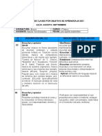 PLANIFICACIÓN de CLASES Julio-Agosto-septiembre