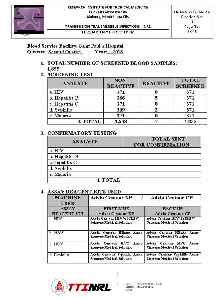 2018 - 07-TTI-Quarterly-Report-Form - 2nd Quarter | PDF | Hepatitis C ...