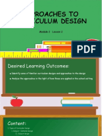 Approaches To Curriculum Design