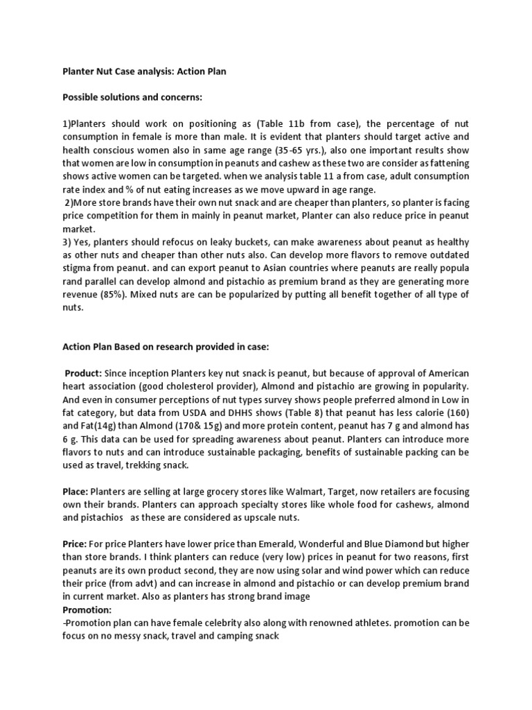 Planter Nut Case Analysis PDF Free PDF Peanuts Brand