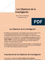 Clase 4. Los Objetivos en Los Trabajos de Investigacion